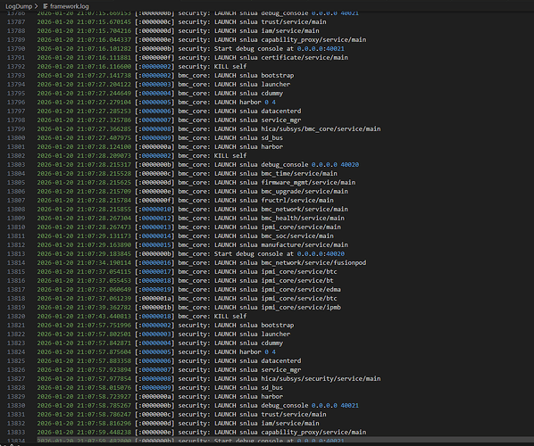bmc_core 和 security 一直在 kill self 和启动